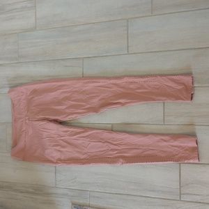 Gymshark Mauve Pink Leggings with side Design Cutout, Size XL